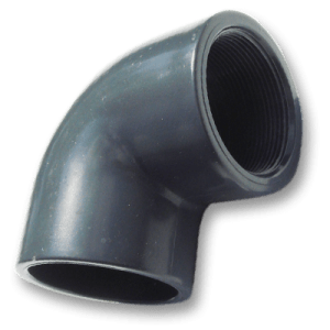 Druk PVC Knie 90° lijmmof x binnendraad