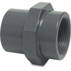 Druk PVC Schroefbus / Draadsok 20/25mm x 1/2" lijmmof/spie x binnendraad 10bar