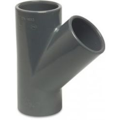 Druk PVC T-stuk 45° - 75mm