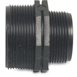PP draadnippel verloop 2x buitendraad 1" x 3/4"