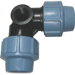 Unidelta Tyleen Knie 90° knel x binnendraad x knel 32mm x 3/4" x 32mm