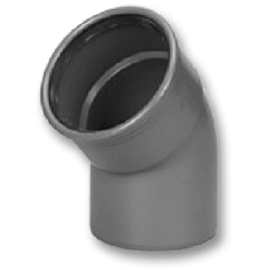 Afvoer PVC - Manchet Bocht 45° mof/spie 125mm