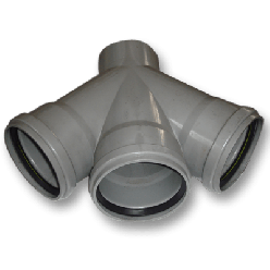 Afvoer PVC - Manchet Dubbel T-stuk 45° 110mm