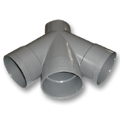Afvoer PVC Dubbel T-stuk 45° 110mm