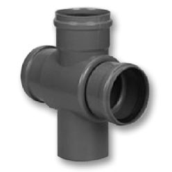 Afvoer PVC - Manchet Dubbel T-stuk 90° 125mm