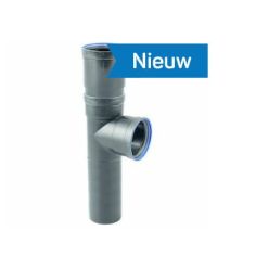 PP Verlengd closet T-stuk 90° 110mm 2x mof/spie zwart