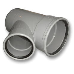 Afvoer PVC - Manchet T-stuk 45° mof/spie 500mm