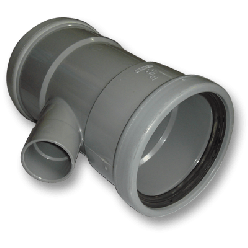 Afvoer PVC - Manchet T-stuk 45° Verloop x lijmmof 110 x 50mm
