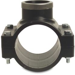PP aanboorzadel 90mm x 2" klem x binnendraad 10bar zwart