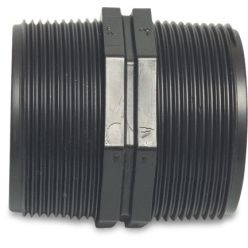 PP draadnippel 2x buitendraad 1 1/2 inch