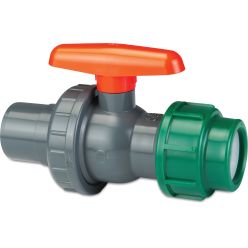 PVC/PE Kogelkraan voor substraat tyleen klemkoppeling 16 mm x 25/32 mm 