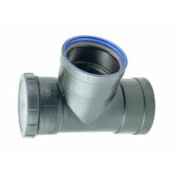 PP Gevelontstoppingsstuk + schroefdeksel 110mm 2x mof zwart