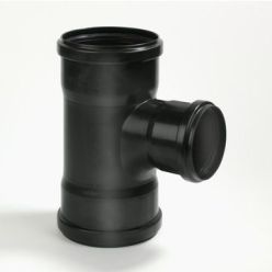 PP Stroom T-stuk 90° 125mm 3x mof zwart
