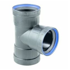PP T-stuk 90° 75mm 3x mof zwart