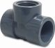 Druk PVC T-stuk 90° lijm x binnendraad 50mm x 3/4