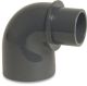 Druk PVC Knie 90° verloop 50/63mm x 50mm lijmmof/spie x lijmmof