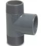 Druk PVC - T-stuk 90° - PN16 - buitendraad x lijm x buitendraad - 1