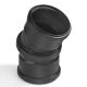 PP Zwart Manchet Verdraaibare Bocht 0-30º 110mm