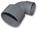 Afvoer PVC Bocht 90° Verloop 75mm x 50mm