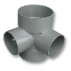 Afvoer PVC Dubbel T-stuk haaks (4 x lijmmof) 110 x 75mm