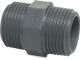 Druk PVC draadnippel 2x buitendraad 1 1/4