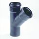 PP T-stuk 45° 125mm 2x mof/spie zwart
